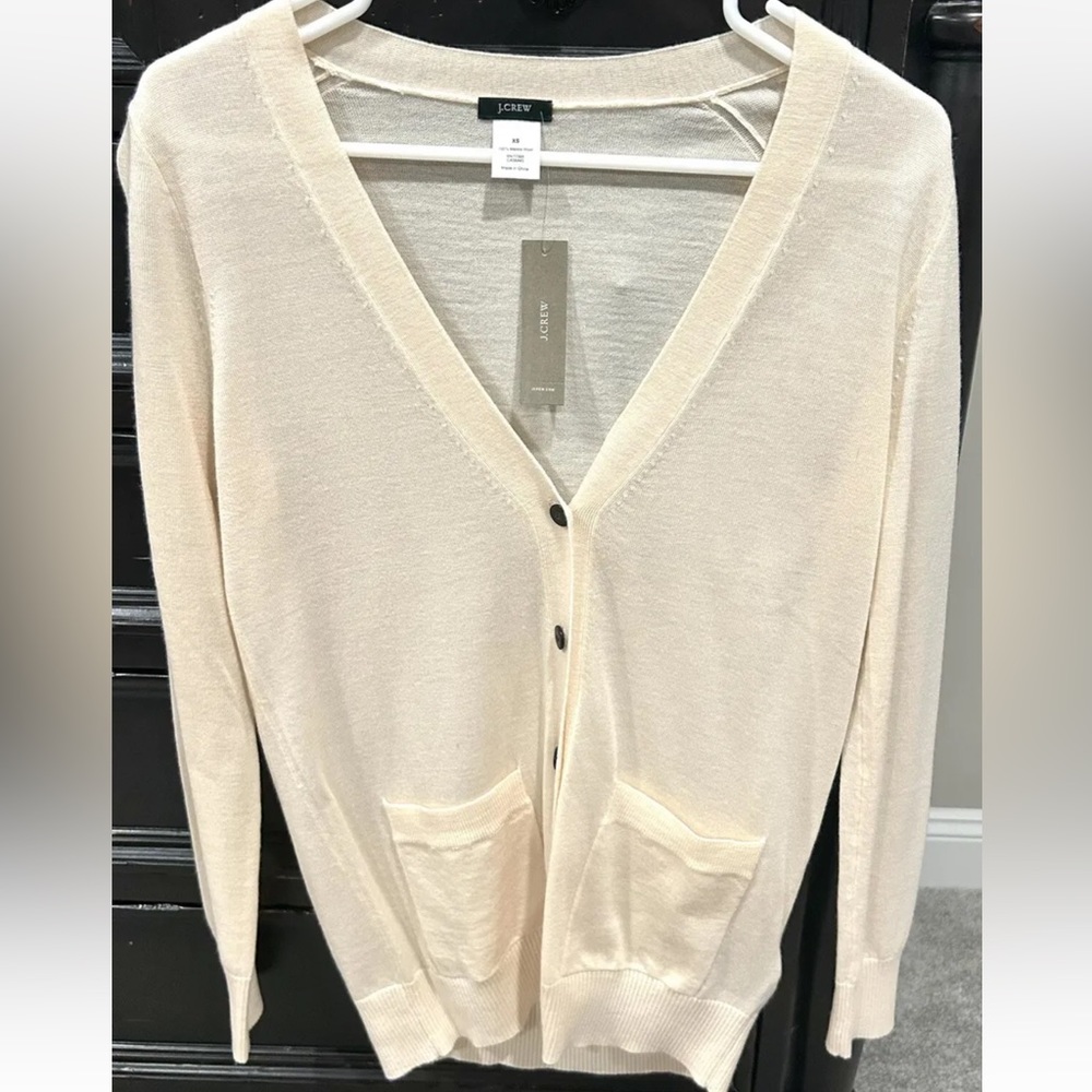 NWT J. Crew Women’s Boyfriend Cardigan Sweater V-Neck Merino Wool Size XS